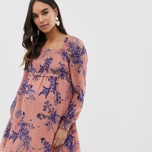 ASOS DESIGN shirred square neck dress